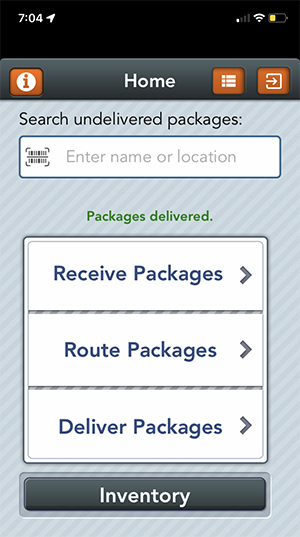 screenshot of qtrak, a mail app